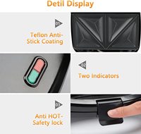 Gaufrier er pour Sandwich et petit déjeuner, 1 unité, appareil à Sandwich et gaufre, presse à Panini, Grill