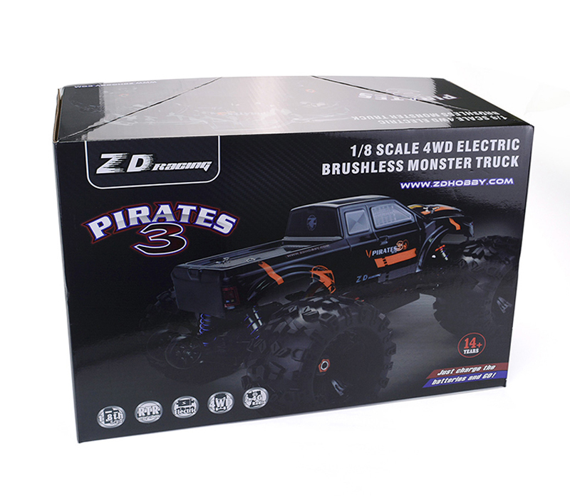 Hot ZD Racing MT8 RC CAR Pirates 1/8 4WD Brushless Big Size 90KM/H