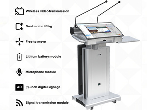 Podio Digital <span class=keywords><strong>Multimedia</strong></span> Inteligente con Pantalla Táctil de 23.6 Pulgadas, Púlpito Interactivo para Iglesia y <span class=keywords><strong>Atril</strong></span> Escolar con Ajuste de Altura - Product Image 4