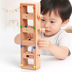 Jouet sensoriel pour bébé en bois de hêtre naturel de qualité supérieure, cadeau spécial pour les enfants de plus de 1 an, jeu de perles qui tombent, jeu d'intelligence pour les garçons et les filles - Product Image 1