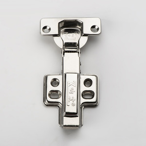 Charnière hydraulique en acier inoxydable à amortissement pour porte de meuble, finition brossée - Product Image 1