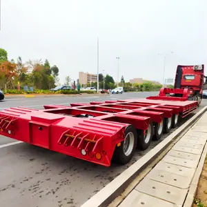 Todas as séries de reboques de 50 toneladas semi-caminhão de eixo baixo 2 3 4 reboques de cama baixa para equipamentos pesados à venda