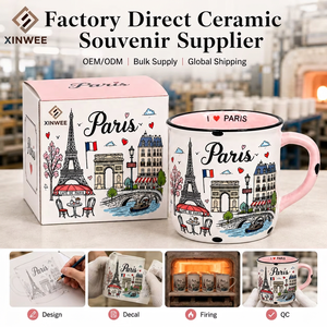 Mug à café en céramique souvenir de <span class=keywords><strong>Paris</strong></span>, France, motif tour de dessin animé mignon, design de créateur pour vaisselle en grès, personnalisable OEM ODM, vente en gros - Product Image 6