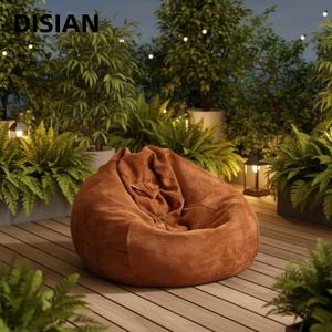 Disian Pouf en tissu moderne en forme de poire, Grand siège confortable pour enfants et adultes, Utilisation intérieure et extérieure - Product Image 1