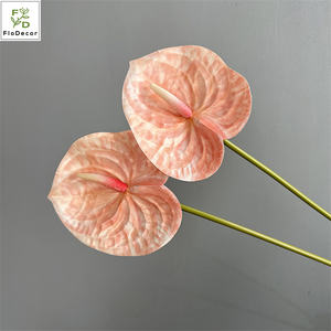 Venta al por mayor artificial 3D <span class=keywords><strong>Real</strong></span> Touch <span class=keywords><strong>Flamingo</strong></span> Anthuriums planta arreglo floral decoración del hogar flores - Product Image 3