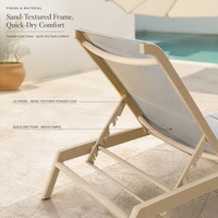 Chaise longue en aluminium à mailles, chaise longue d'extérieur, chaise longue de terrasse, mobilier moderne pour piscine, villa, hôtel