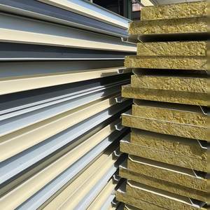 Q235 Stalen Sandwichpaneel Met 5 Lagen Rockwool Dakplaat, 30Mm Astm E84 Custom Cutting Service - Product Image 3