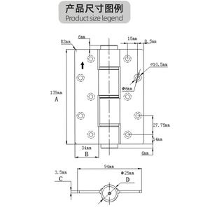 Nhà máy nặng nhiệm vụ có thể tháo rời 5-inch bản lề phần cứng đôi cánh cửa và cửa sổ đu cửa sổ Logo bản lề - Product Image 6
