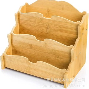 Cross-border wooden greeting card display rack, multi-functional sticker display rack, retail rack, wooden <b>desktop</b> book <b>shelf</b> - Product Image 1