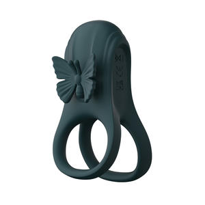 10-Mode Usb Oplaadbare Ipx7 Waterdichte Siliconen Ring Vlinder Vibrerende Cock Bal Penis Ring In Groen Zwart - Product Image 5
