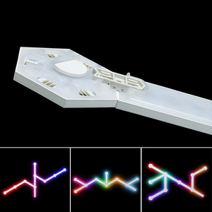 Iluminación LED de diseño moderno para dormitorio, aplicación de música, juegos de ritmo, voz y Control remoto, tonos blancos y negros, decoración de habitación DIY - Product Image 2