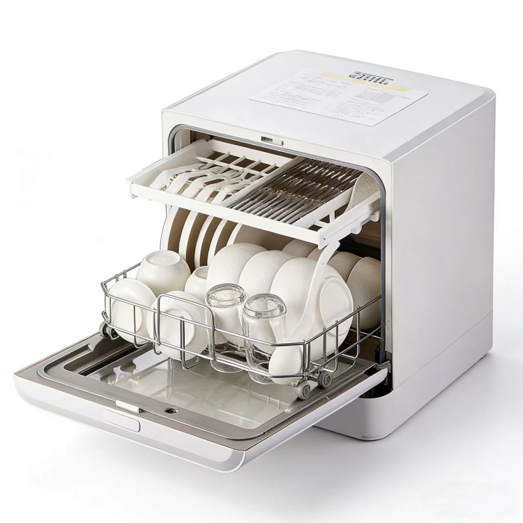 Smart Hotel & Household Use Plastic Drawer Style Countertop Dishwasher with App Control
