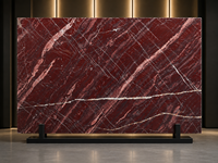 Dalles de marbre rouge Amarone polies, à jointure apparente, pour murs décoratifs, encadrements de cheminées, plans de toilette, dessus de table à manger