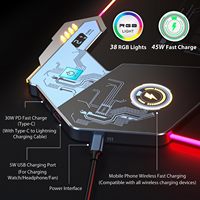 Lylong bantalan Mouse Gaming nirkabel, Mouse Pad Usb Hub pengisian daya nirkabel Logo pabrik