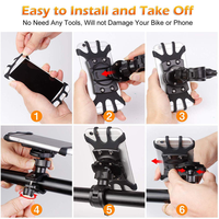 Support de téléphone universel flexible et portable, réglable en hauteur, anti-tremblement, pour moto, vélo et voiture, vente en gros d'usine OEM
