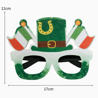 Lunettes de fête à thème irlandais Shamrock avec chapeau, style carnaval, fournitures pour la Saint-Patrick, lunettes amusantes de dessin animé Shamrock