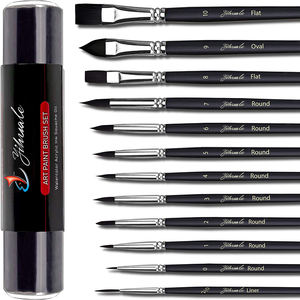 Pinceaux d'artiste professionnels de haute qualité, 12 pièces, pour <span class=keywords><strong>aquarelle</strong></span>, acrylique, gouache, huile, ensemble d'outils d'art, pinceaux de peinture de qualité supérieure - Product Image 2