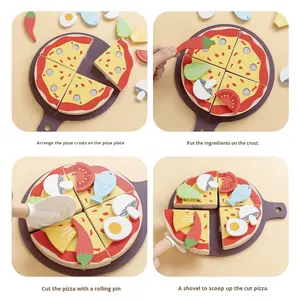 Jeu de <span class=keywords><strong>cuisine</strong></span> d'imitation pour enfants <span class=keywords><strong>en</strong></span> alliage d'aluminium, ensemble de simulation de découpe de pizza, fruits et légumes pour jeu de rôle - Product Image 6