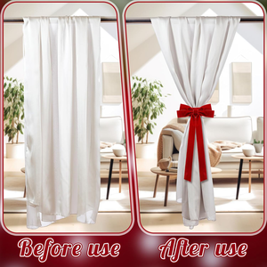 2 piezas de lazos de terciopelo rojos navideños para cortinas con velcro, decoración para el hogar, eventos de bodas y fiestas - Product Image 3