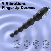 9 modes de vibration, plug anal flexible rechargeable en silicone, masseur de prostate, perles vibrantes anales avec anneau de traction