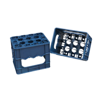Caisse à boissons carrée JOIN robuste en plastique durable avec séparateurs pour bar, restaurant, commerce de détail, design empilable