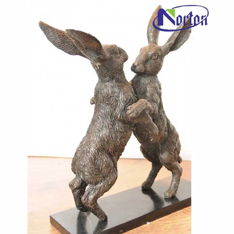 Statue de lapin de taille réelle pour décoration de maison moderne Sculpture en bronze de lapin à vendre