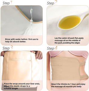 Kit de compresses réutilisables à l'huile de ricin pour la détoxification hépatique, pour épaules, mains, cou, genoux, cuisses, bras, lavable en machine - Product Image 6