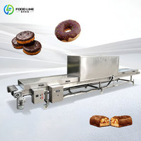 Chaîne de production de chocolat avec tunnel de refroidissement et machine de tempérage et d'enrobage pour produits de boulangerie (biscuits, gaufrettes, bonbons) 8-60L