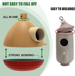 Casa de colibrí moderna, caja de pájaros para anidar, casa de Chickadee de madera para colgar en interiores y exteriores para ambos colibríes de Chickadees - Product Image 5