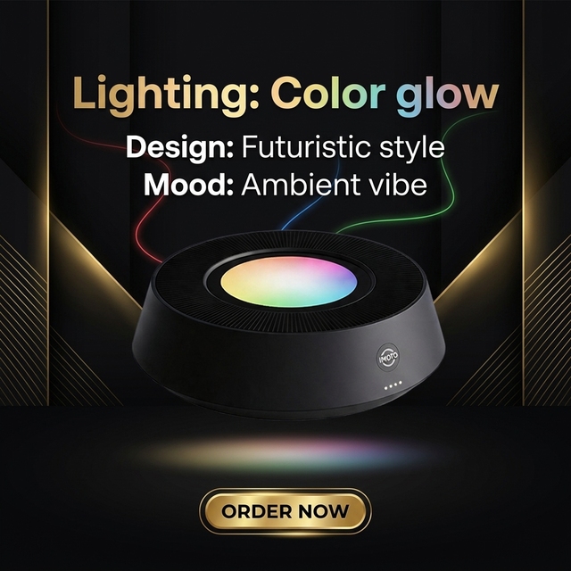 IMOTO Modern RGB LED Charging Base-Eco-Friendly Plastic Lacquer Finish Portable Power Bank Wireless Docking Station for Smart