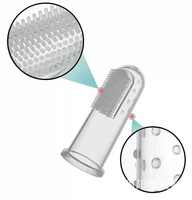 Produits pour animaux de compagnie Design ergonomique Silicone biodégradable nettoyage facile des dents chiots soins dentaires chien brosse à dents brosse à dents salle de bain