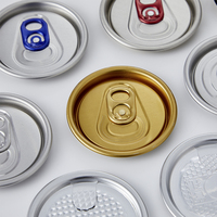 Couvercles de boîtes de conserve rondes en aluminium pour boissons gazeuses, bière, etc., avec anneau de traction de qualité alimentaire, faciles à ouvrir, avec impression personnalisée