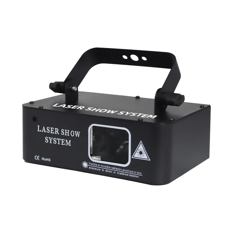 WUZSTAR Iron RGB Laser Projector with DMX512 & Sound Control White Beam for KTV DJ Club Stage Lighting-Wedding & Party Use