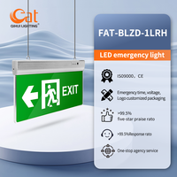 Luminaire de sortie de secours LED suspendu en aluminium à éclairage périphérique, alimenté par batterie Ni-Cd 3W, avec batterie remplaçable pour éclairage de secours continu