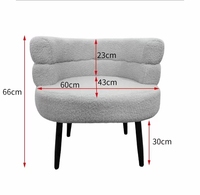 Nordique Simple Hôtel Accent Design Moderne Chaises Blanc Laine D'agneau Loisirs Canapé Fauteuils Pour Salon Chambre Salle De Lecture