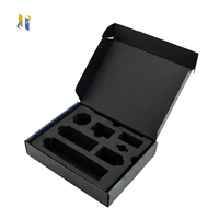 Boîtes cadeaux pliantes magnétiques de luxe personnalisées, emballage noir pour cosmétiques, rouge à lèvres, boîte d'expédition avec insert en mousse EVA