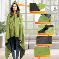 Poncho de pluie imperméable en EVA de couleur unie |   Imperméable à capuche unisexe réutilisable pour moto, vélo, camping en plein air, randonnée