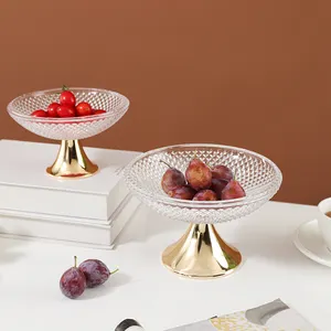 Plateau de décoration de table de maison moderne de luxe Offre Spéciale assiette de fruits secs en verre