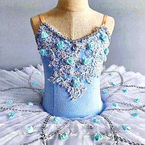 Tutù Professionale per Bambine, Abito <span class=keywords><strong>da</strong></span> Ballerina e Costume per Pattinaggio Artistico, Vestito Bianco per Il Lago dei Cigni - Product Image 2