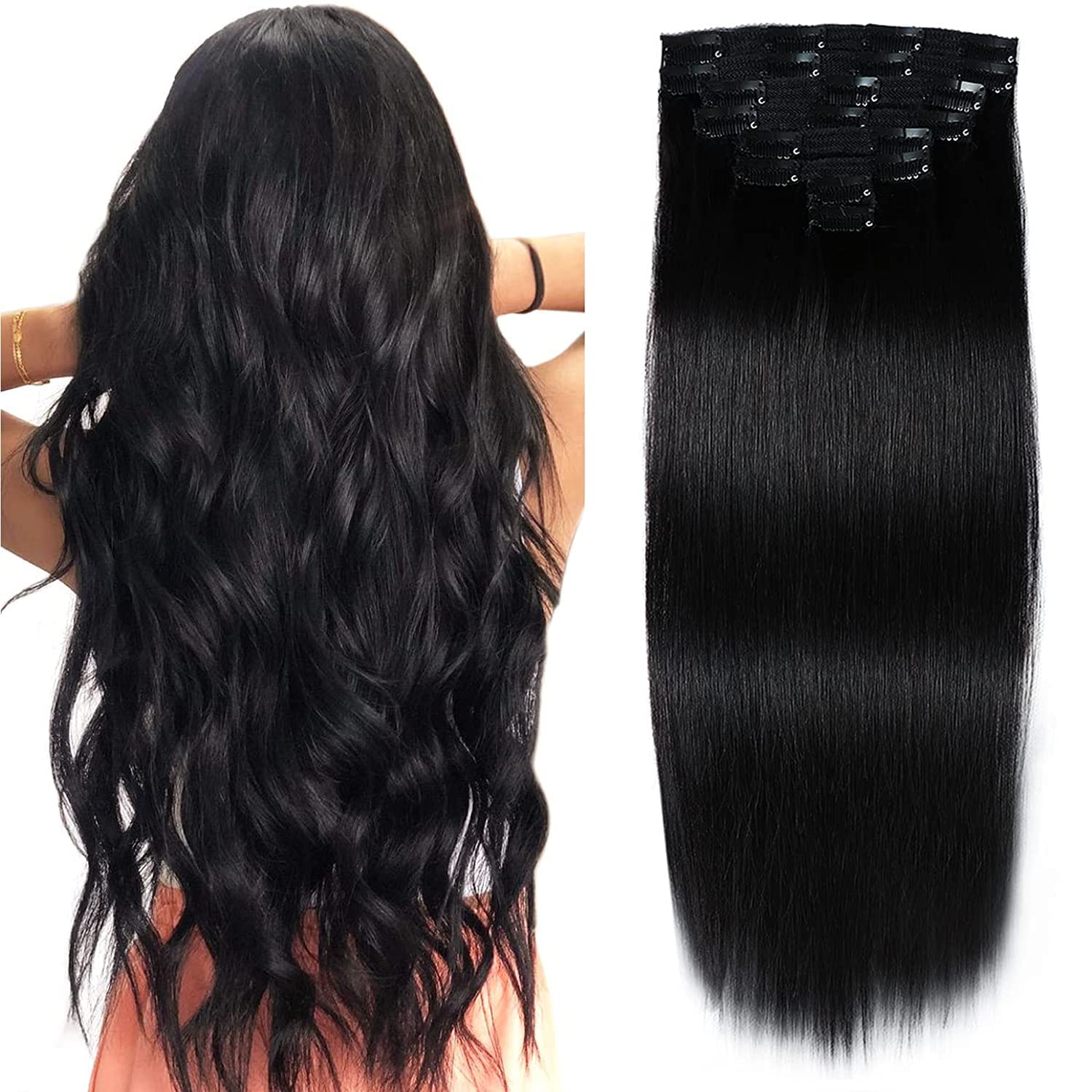 Groothandel Naadloze Remy Clip In Hair Extension Double Drawn Clip In Hair Extensions 100% Menselijk Haar Cuticula Uitgelijnd