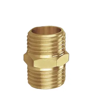 Brass Straight He Equal Male HEX Nipple Adapter Fitting