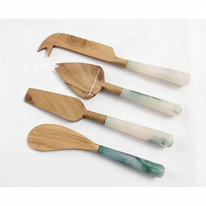 ชุดเครื่องใช้บนโต๊ะอาหารทำจากไม้พร้อมที่จับเรซินชุดมีดและส้อมชุดสลัดเซิร์ฟเวอร์เครื่องใช้บนโต๊ะอาหารเป็นมิตรกับสิ่งแวดล้อมสำหรับใช้ในบ้านและร้านอาหาร - Product Image 1