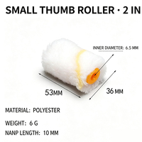 Rouleau de peinture industriel en polyester à petit manche, 4 tailles au choix, tête de rouleau de rechange mini détachable rapidement, uniquement la tête du rouleau.