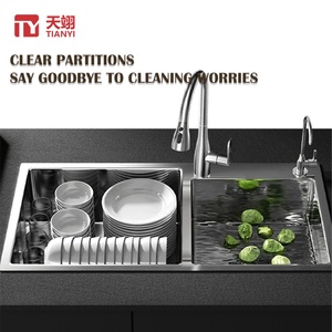 High Quality Handmade Stainless Steel Black Nano <b>Sink</b> No Fading Double Bowl Undermount <b>Kitchen</b> <b>Sink</b> - Product Image 2