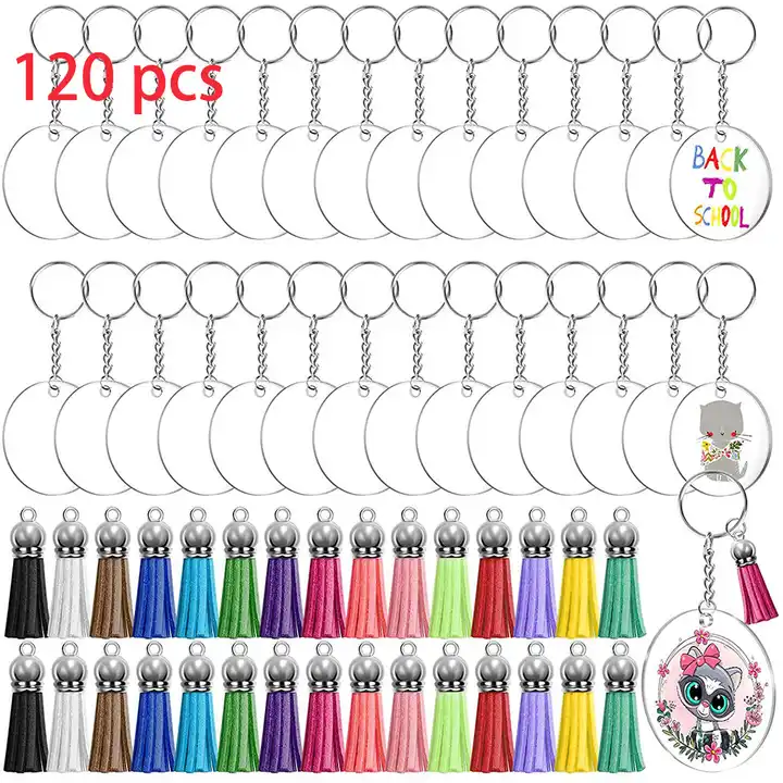 acrylic keychain blanks tassels key chain