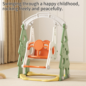 Feelkids Ensemble <span class=keywords><strong>de</strong></span> <span class=keywords><strong>jeux</strong></span> d'intérieur pour enfants : <span class=keywords><strong>Toboggan</strong></span> forêt, maison <span class=keywords><strong>de</strong></span> jeu, balançoire en plastique - Product Image 4