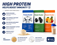 Sobres de Proteína de Soya y Suero 500g, Suplemento Alto en Proteínas para Desarrollo Muscular, Recuperación y Control de Peso