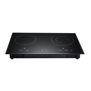 Table de cuisson infrarouge en céramique à double brûleur haute puissance 1800W+2200W, contrôle tactile par capteur, compatible avec les brûleurs puissants 2 - Product Image 1