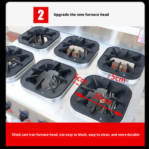 เตาเผาดินเผาแบบหลายหัวเตาเชิงพาณิชย์ - 4/6/8 หัวเตา, พร้อมพัดลมในตัว, ใช้แก๊สธรรมชาติ/แอลพีจี, สำหรับทำมาล่าตัง - Product Image 3