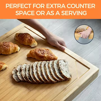 Pliable Extra Large Épais Bambou Bois En Gros Cuisinière À Gaz Électrique Couverture Supérieure Noddles Conseil De Service Stand Plateau avec Poignées